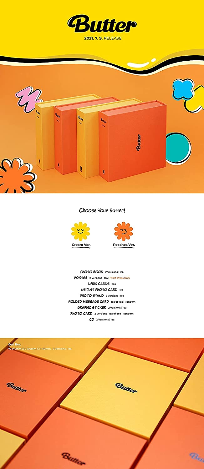 BTS，【Butter Peaches】【Butter Cream】【THE BEST 】セブンネット限定盤　アルバム　2CD ブックレット　防弾少年団　まとめ売り　全国配送可能 BTS Album - [ BUTTER ] (CREAM Ver.) CD-R + Photobook + Lyric Cards